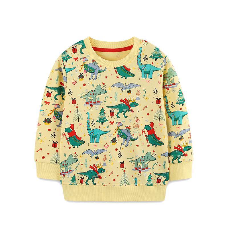 New Boys European Style Christmas Hoodie - Autumn Arrival Long Sleeve Knitted Cotton Pullover 4Y