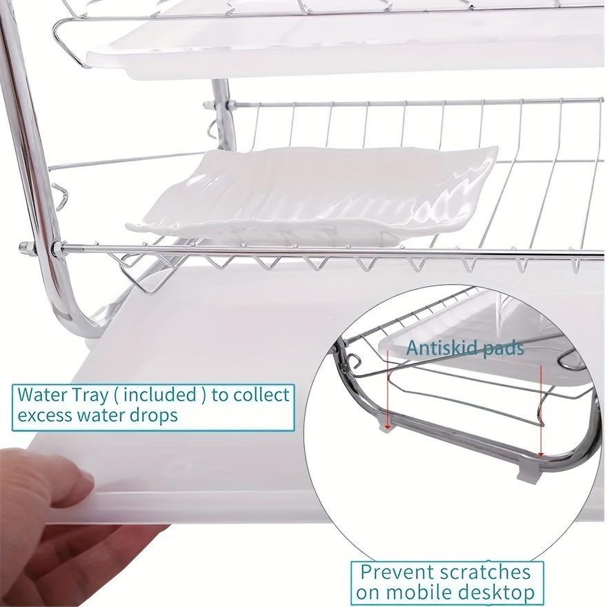 Suport pentru vase cu 3 niveluri Suport pentru farfurii pentru tacâmuri Suport de scurgere pentru chiuvetă Suport de scurgere Suport pentru masă de tăiat Suport de depozitare pentru vesela de uz casnic