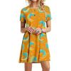 Vacation Short Sleeve T-Shirt Dress Women 3D Print Loose Plus Size Beach Dresses