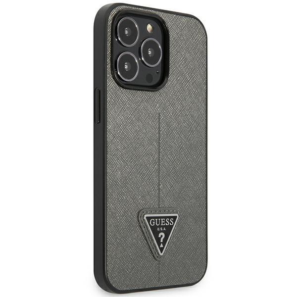 Guess Guhcp14Lpsatlg Iphone 14 Pro 6,1 Srebrny/Silver Hardcase Saffianotriangle Logo