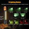 New Multifunctional Flashlight with Side Floodlights Telescopic Zoom Outdoor Portable LED Flashlight Carrying Tail Hook