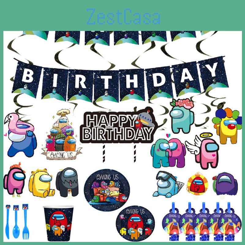Party Theme Birthday Supplies Decoration Kids Plate Banner Tablecloth