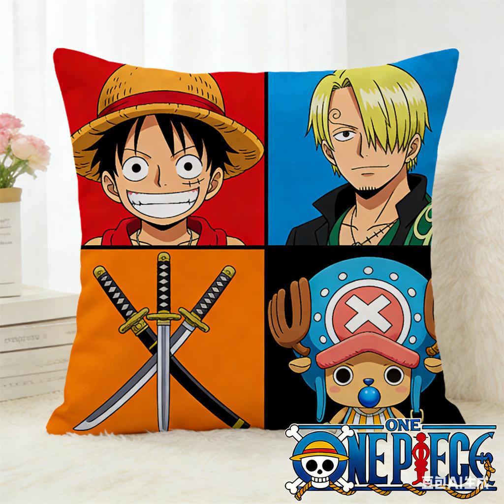One Piece Pillow Cover Anime Fan Favorite Character Print Decorative Pillowcase for Bedroom Living Room and Anime Enthusiasts