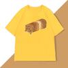 Cat Bread Loaf Funny Graphic T Shirts Printed Cotton Short Sleeve Tshirt Fashion Summer Round Collar Top Tees Women Clothing