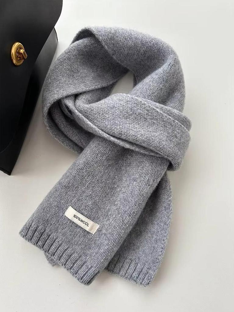 Selected Australian Pure Cotton Wool 100% Cashmere Scarf New Solid Color Versatile Men's Women's Autumn and Winter Warm Knitted