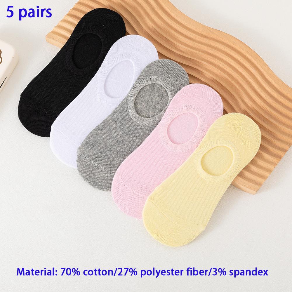 10 Pairs of Colored Cotton WOMEN'S Short Socks, Ankle Breathable Mesh Sports Socks, Summer Casual Solid Color Boat Socks