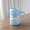 Taza de Cerámica Tejida Novedosa Tazas de Café Leche Té Coloridas de Lana con Asa Hogar Oficina Vajilla Tazas Regalos de Cumpleaños Navidad
