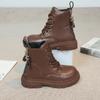 Jesienne i zimowe nowe dziecięce buty Martin, buty zamszowe dla chłopców, krótkie buty zamszowe dla chłopców, ciepłe dziewczęce buty skórzane z miękką podeszwą