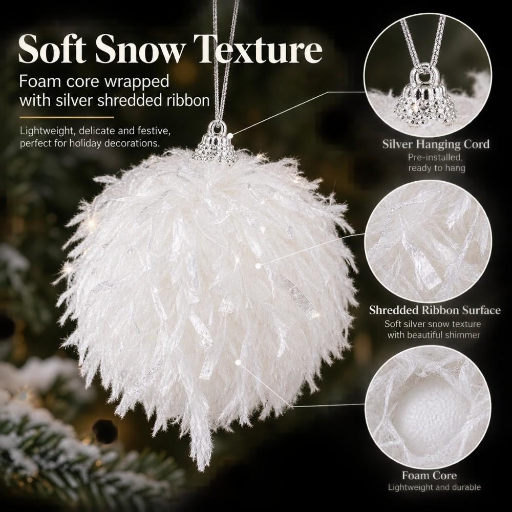 Fluff Texture Xmas Bauble Foam Tree Hanging Decor Creative Christmas Ornament Home Xmas Decor
