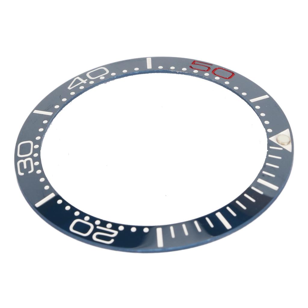 Ceramic Watch Bezel Ring 38mm Watch Bezel Insert Replacement Parts Accessory for Watchmaker Blue Base Red Digit