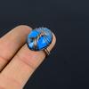 Tree Of Life Aqua Chalcedony Gemstone Copper Wire Wrapped Handmade Jewelry Ring For Mother