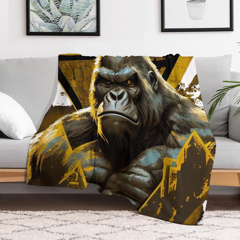 Alpha Phi Alpha Abstract Gorilla Throw Blanket Cozy Warm Blanket for Bed Room Decor