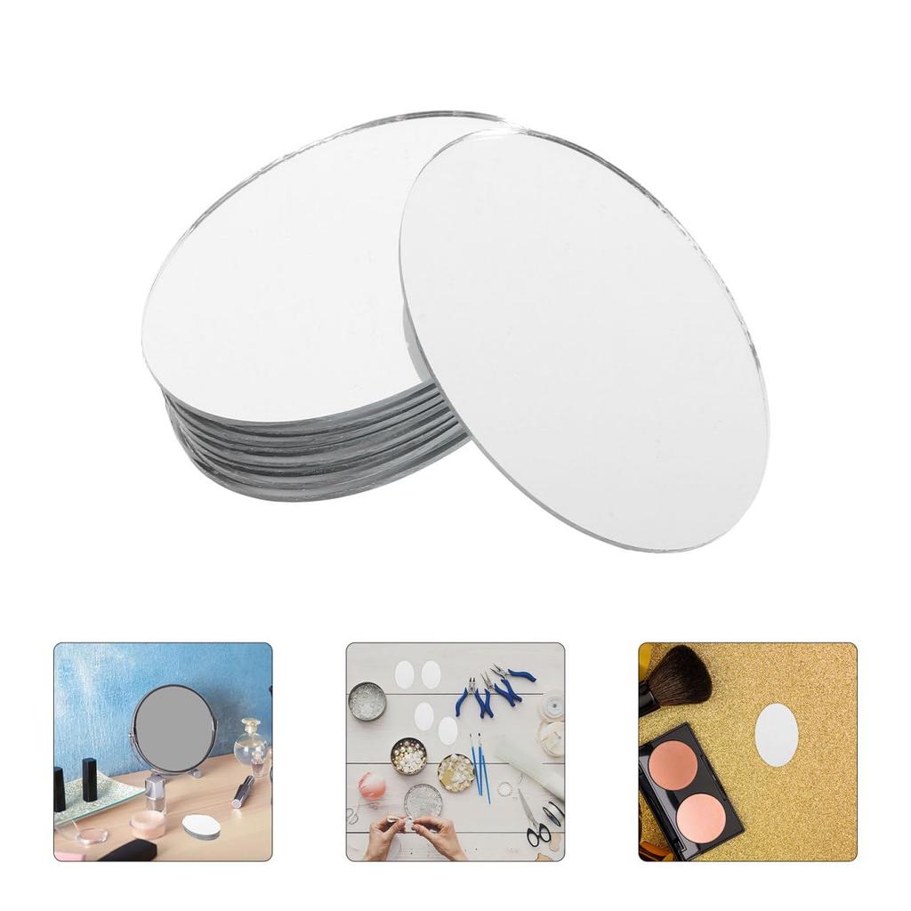 BESTOYARD Round and Oval Mirrors for 5 Small Mirror for DIY Makeup Mirror Craft DIY Small Mini Mosaic Mirror Glass Makeup, DIY, 5.5x3.6cm, Pieces,