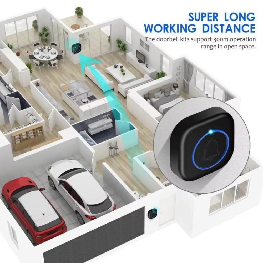 4 Volume Levels Wireless Doorbell Intelligent Electronic Doorbell Door Bell Chime  Elderly Pager
