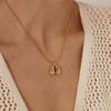 French Retro Teardrop Zircon Necklace: Women's Simple Stainless Steel Clavicle Chain