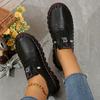 Handmade Women's Casual Sports Shoes, Lightweight and Suitable for All Seasons with Solid Color Lace Up Shoes, Round Toe and Comfortable PU Sole