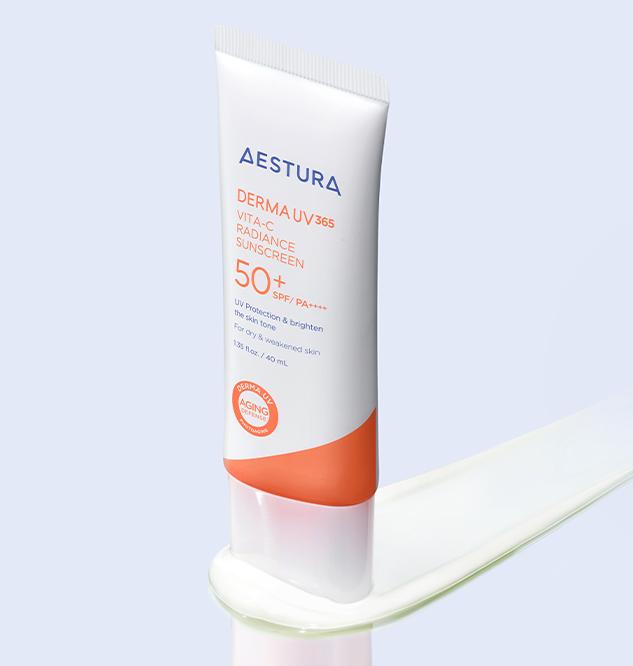 [NOUVEAU] AESTURA DermaUV365 Écran Solaire Éclat Vita-C 40ml + 20ml | Éclaircissant + Hydratation | SPF50+