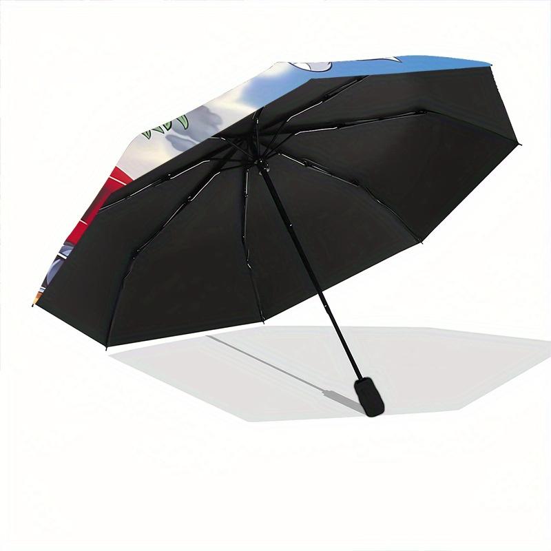 Disney Cute Dumbo Cartoon Umbrella, Portable 3-Fold Compact Umbrella, Suitable for Camping, Hiking and Travel, Ideal Easter Birthday Gift fo