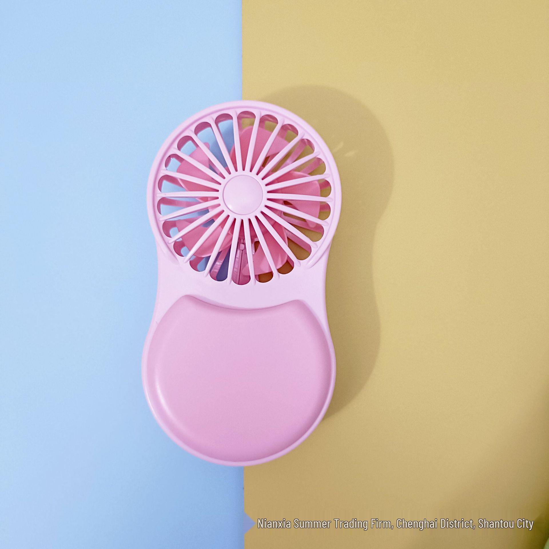 USB Rechargeable Three-Speed Handheld Makeup Mirror Fan 20*9*3 cm
