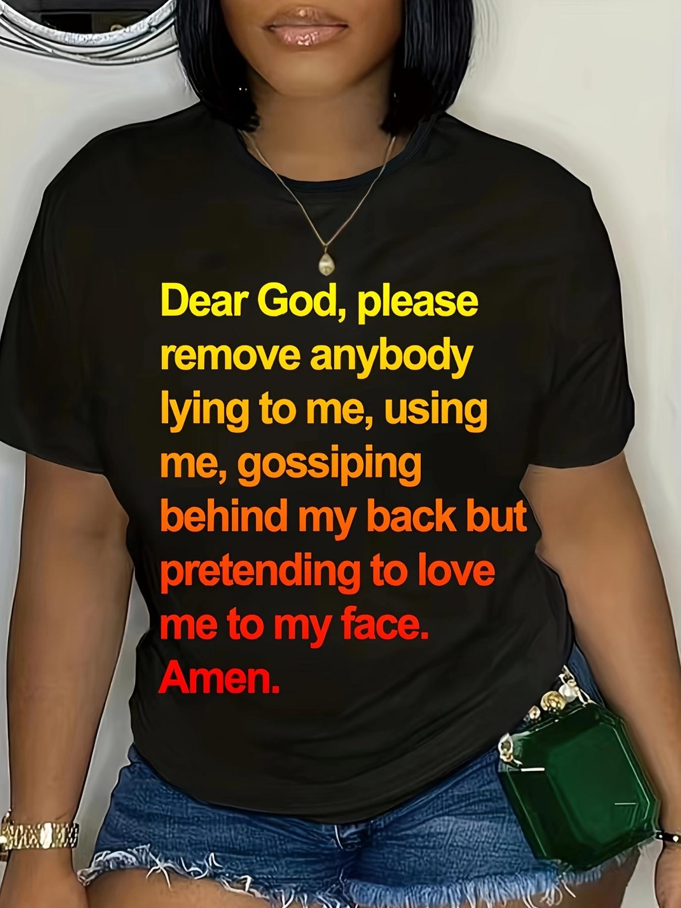 

Letter Print T-shirt, Summer and Spring Short Sleeve Round Neck Casual Top, Women s Clothing 5XL різнокольоровий