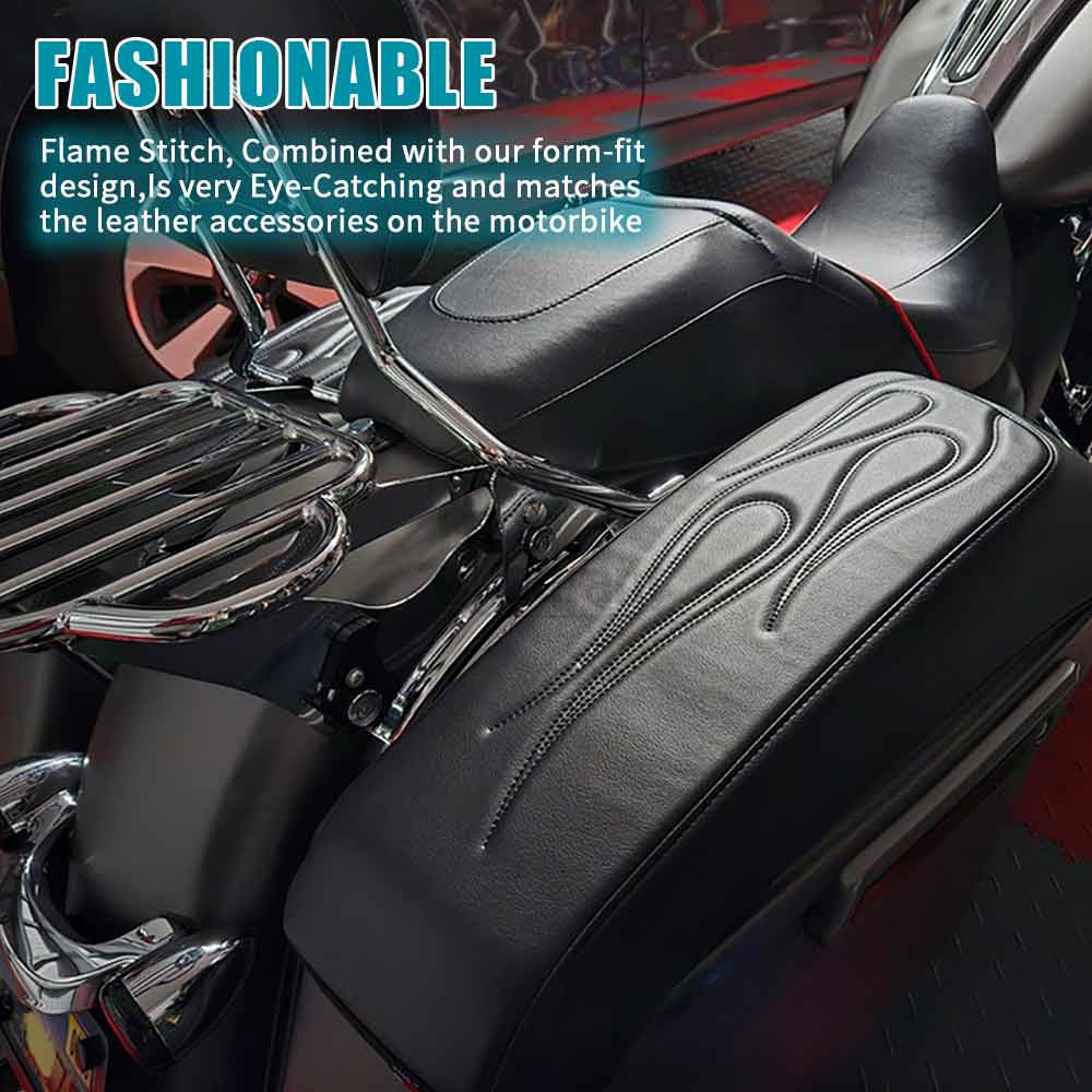Motorcycle Accessory 1Pair Rear Hard Saddlebag Lid Covers Leather Fit For Harley Touring Road King Special FLHRXS 2017-2024