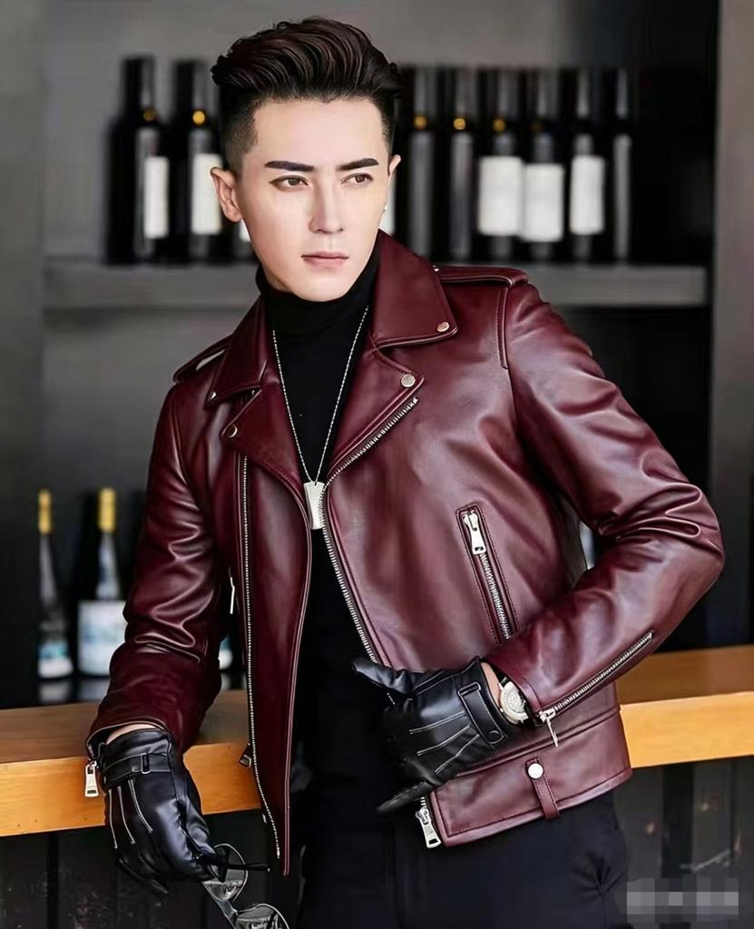 Autumn and winter men's leather jacket locomotive clothing handsome sheepskin new leather jacket European and American large size coat