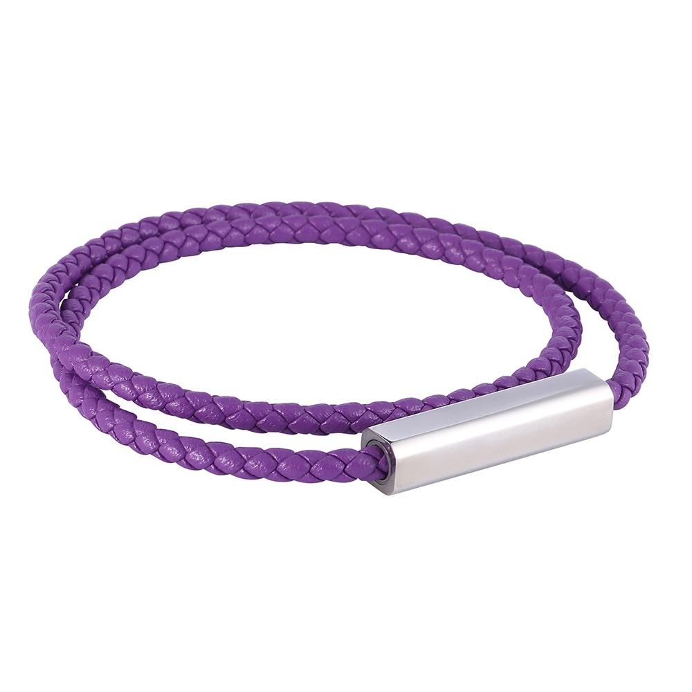 

Модные фиолетовые кожаные браслеты для мужчин, многослойные плетеные веревочные браслеты для мужчин, женские браслеты, ювелирные изделия 205mm фиолетовый