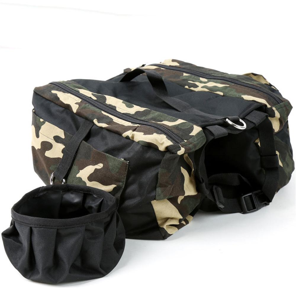 

Waterproof Camouflage Pet Backpack Adjustable Dog Saddle Bag For Medium Large Dog Hiking Travel Outdoor Pet Accessories M камуфляжний