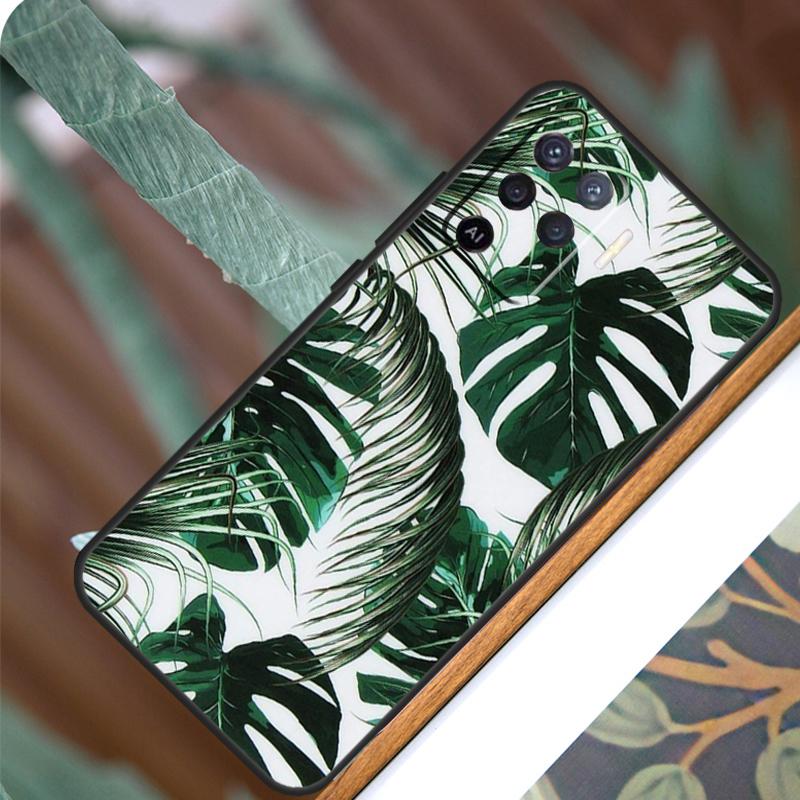Tropické listy Pro OPPO A57 A57S A77 A5 A9 A53 A52 A72 A96 A76 A16 A54 A74 A94 A38 A58 A78 A15 A17 Pouzdro
