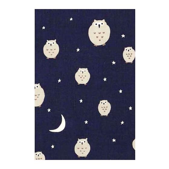 Hamamonyo Tenugui: Crescent Moon and Owl