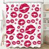 Stylish Red Lips Pattern Shower Curtain for Bathroom Decor Waterproof Fabric Hooks Included