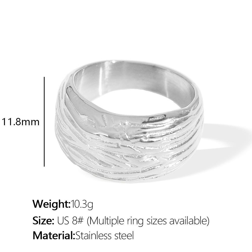 Chic Women's Open Stainless Steel Geometric Ring