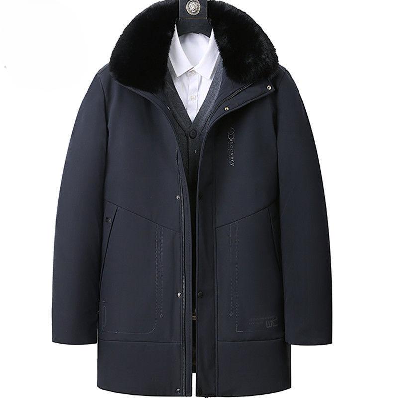 Dad's Cotton-padded Jacket, Middle-aged and Elderly Men's Long Velvet and Thickened Warm Cotton-padded Jacket, Winter Cotton-padded Jacket for Men