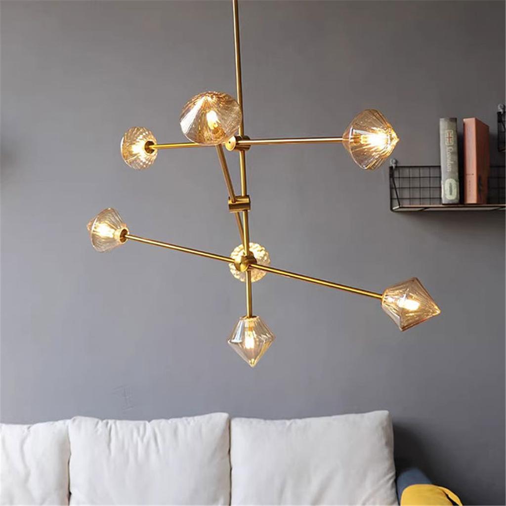 Klarer bernsteinfarbener Glasschirm Ersatz für G9 Fassung Kegel- oder Diamantmuster mit 22mm Öffnung Lampenschirm für DIY Kronleuchter