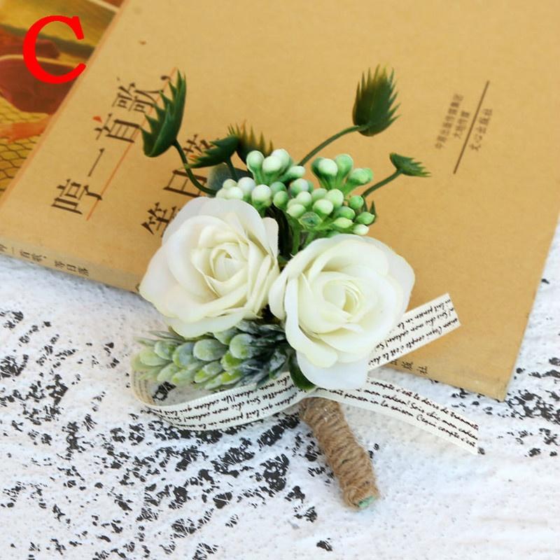 1 szt. Sztuczny kwiat róży Boutonniere mężczyźni stanik ojciec brat kwiaty ślubne człowiek garnitur Party De