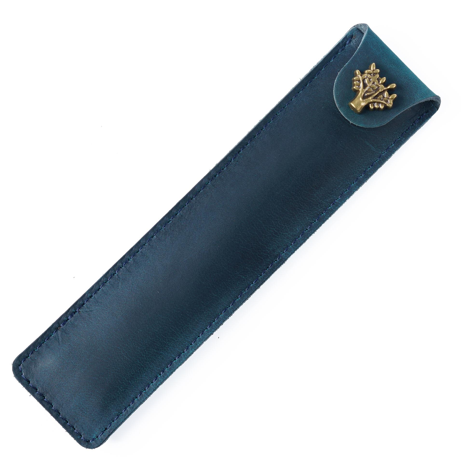 

Чехол для карандашей из натуральной кожи, персонализированный в стиле ретро, из натуральной кожи ручной работы Crazy Horse, верхний слой, чехол для ручки из коровьей кожи, креативный защитный чехол One pack военно-воздушные силы синий