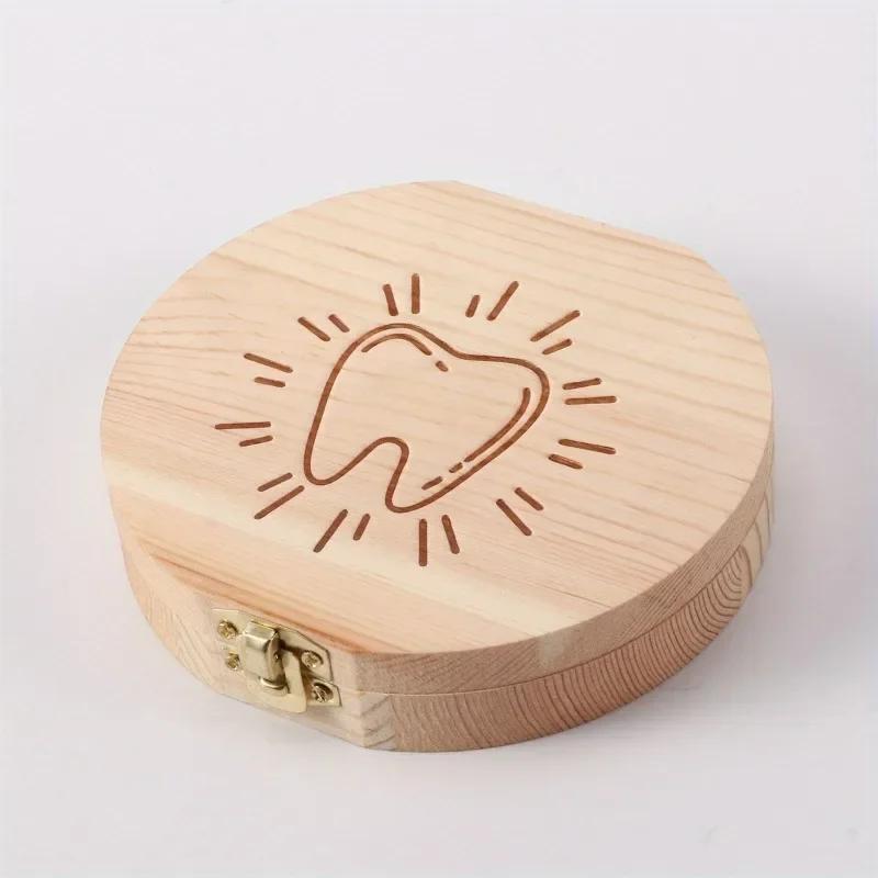 1PCS Free Customization Wooden Tooth Storage Box Baby Tooth Wood Storage Box Organizer Teeth Kids Christening Case Birthday Gift