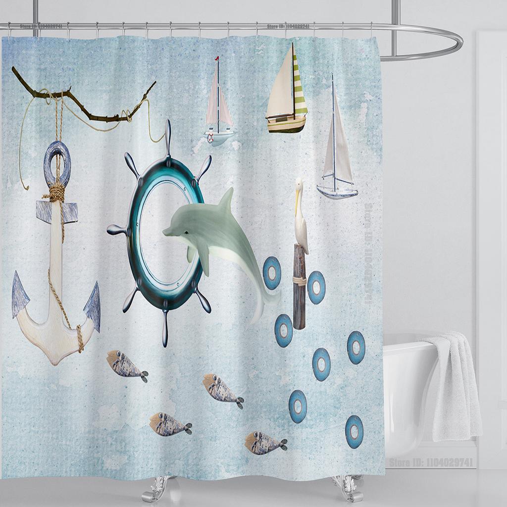 Plants Graphic Shower Curtain Waterproof Shower Curtain Polyester Fabric 3D Printing Bathroom Curtains Bathroom Decor With Hooks
