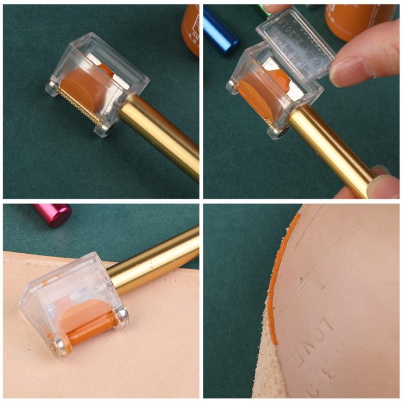 Metal Handle Leather Coloring Dyeing Tool Leather Edges Printing Tool for Leather Working
