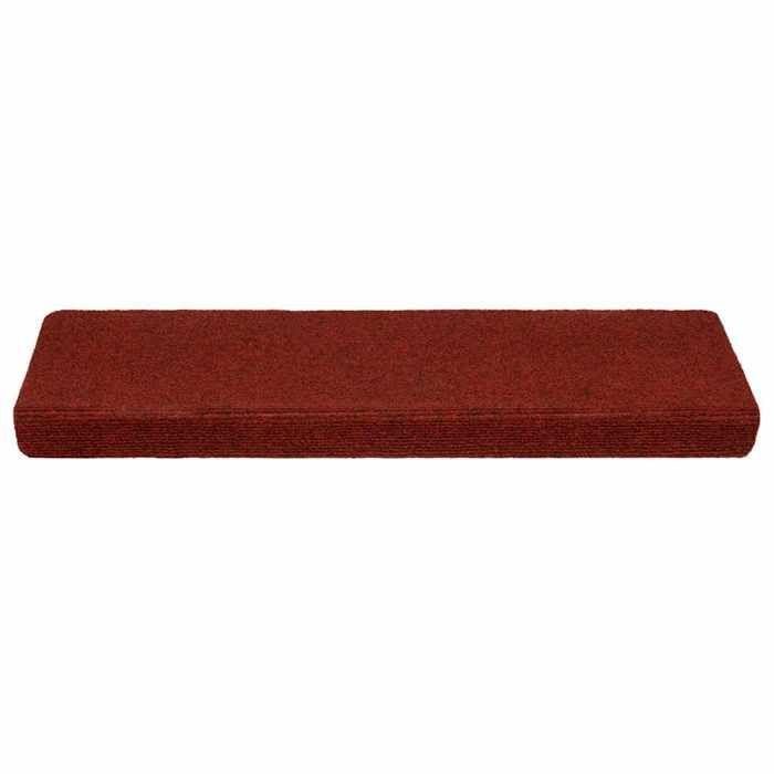 VidaXL Self-adhesive Stair Treads 10 Pieces 65 X 21 X 4 Cm Rectangular Border Burgundy Red 149731