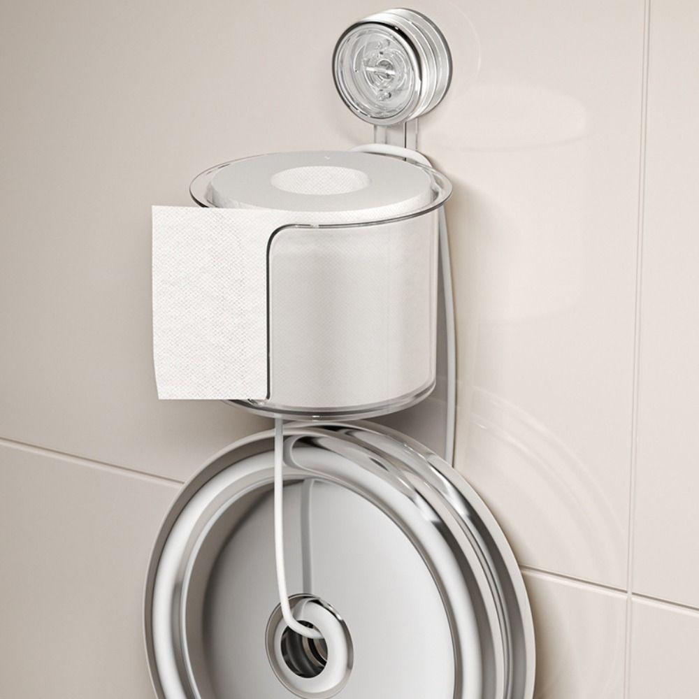 Suction Cup Roll Paper Towel Holder Large Capacity Tissue Holder Toilet Paper Holder Hotel