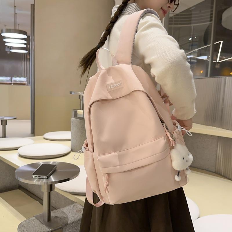 School bag female college student soft waxy milk yellow backpack simple ins large capacity junior high school student appearance backpack