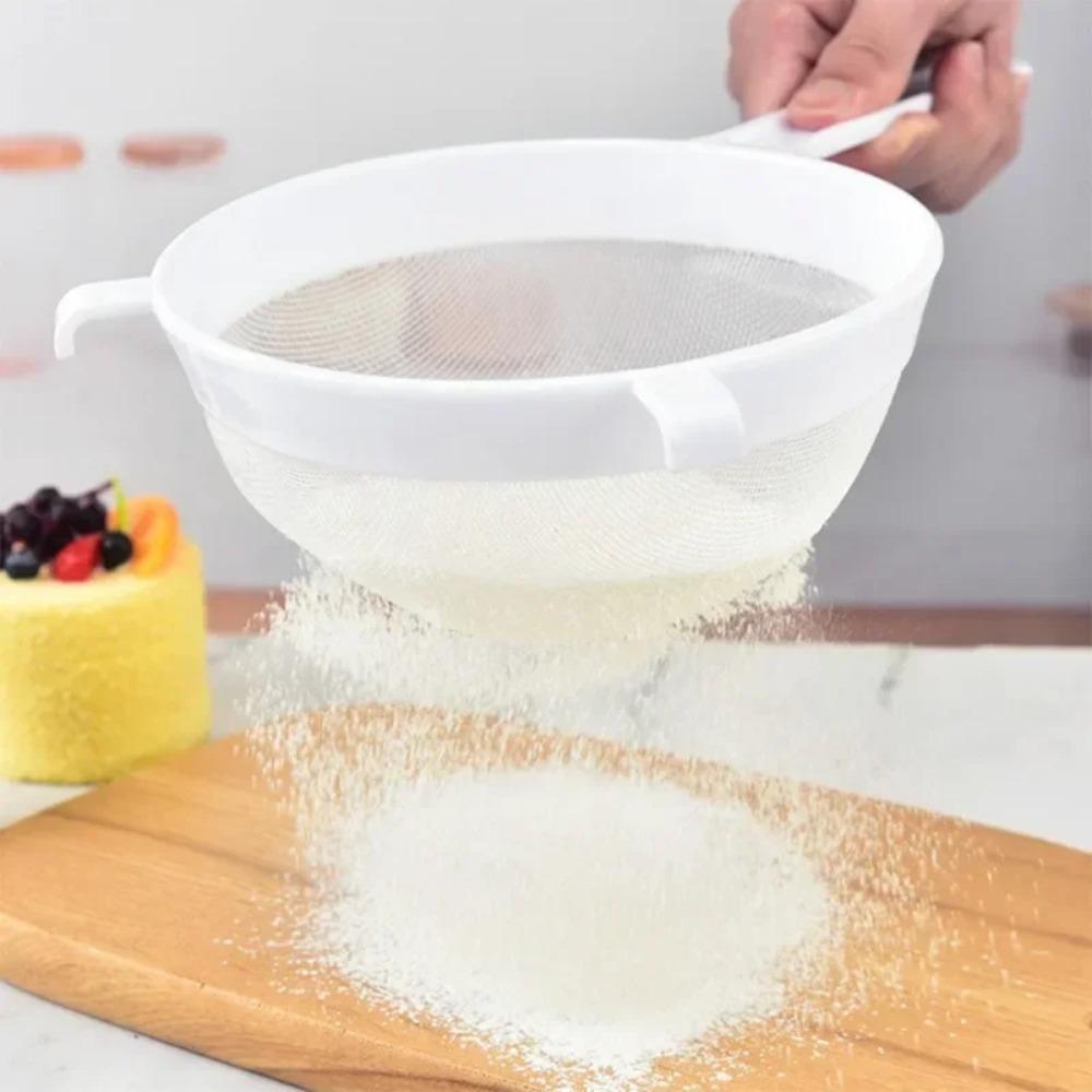 Fine Mesh Colander Plastic Spoon Strainer Screen Meshes Flour Sieve Coffee