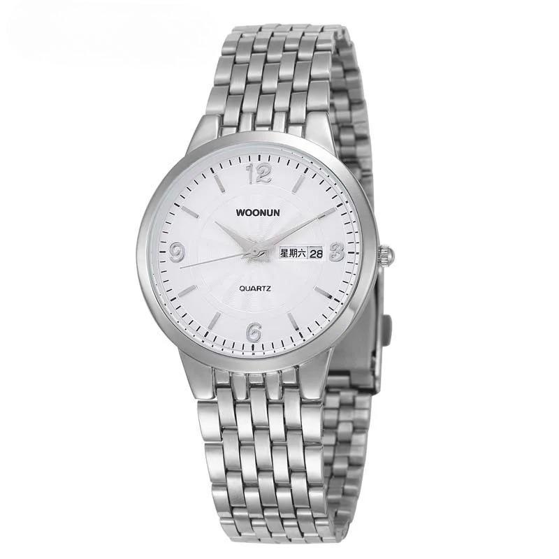 Mens Watches Top Brand Luxury Ultra Thin Watches For Men Silver Steel Quartz Date Day Watch Waterproof Shockproof Reloj