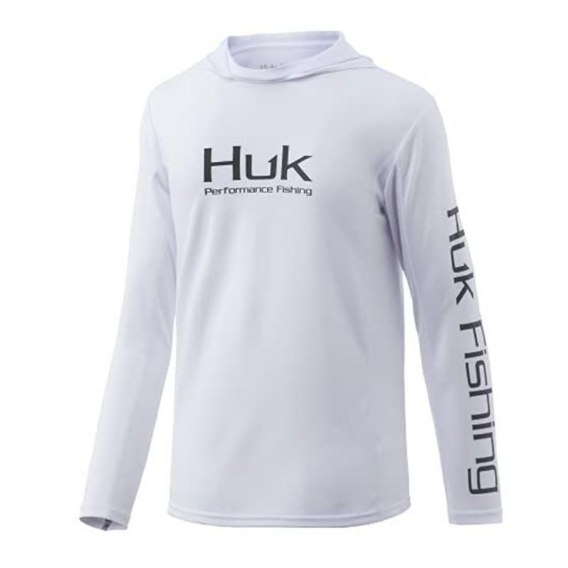 

Men s Fishing Clothes HUK Long-sleeved Hooded UPF50 Sun Protection UV Breathable Quick-drying M