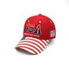 Custom Hat Manufacturer USA Flag PVC 3D Embroidery 6-Panel Washed Retro Sunshade Casual American Style Baseball Cap Hat Factory