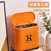 Narrow Flat Trash Can with Lid Cute Bear Toilet Paper Basket Living Room Bathroom Slot Trash Basket Free Garbage Bags