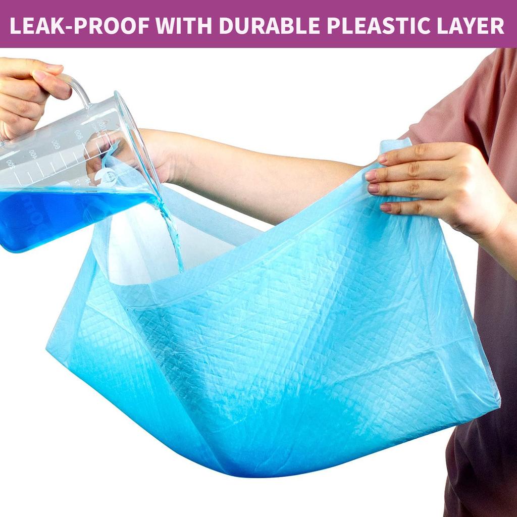 Basics Dog and Puppy Pee Pads with Leak-Proof Quick-Dry Design for Potty Training, Standard Absorbency Blue & White