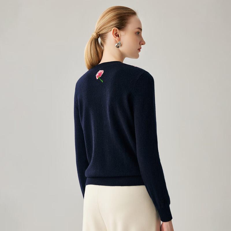 Zhaojun Women's 2025 A/W 100% Cashmere Round Neck Knit Sweater