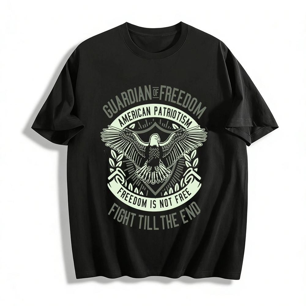 Guardian of Freedom American Patriotism Graphic Tee Freedom Is Not Free Pure cotton T-shirt XXS
